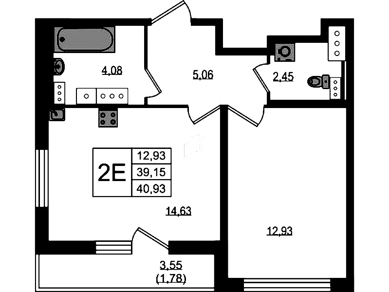 1-комнатная квартира 40.93 м², 17/19 эт., ЖК «Master Place»